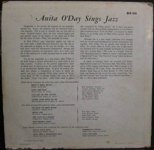 ANITA O¿DAY - ANITA O¿DAY SINGS JAZZ (LP/VINYL)