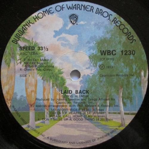 GREGG ALLMAN - LAID BACK (LP/VINYL)