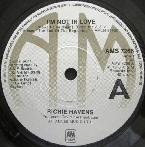 RICHIE HAVENS - I¿M NOT IN LOVE / DREAMING AS ONE (7 SINGLE/VINYL)