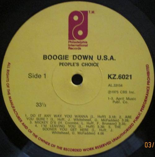 PEOPLES CHOICES - BOOGIE DOWN U.S.A. (LP/VINYL)