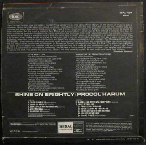 PROCOL HARUM - SHINE ON BRIGHTLY (LP/VINYL)