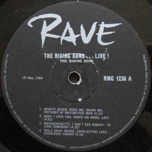 THE RISING SONS - THE RISING SONSLIVE! (LP/VINYL)