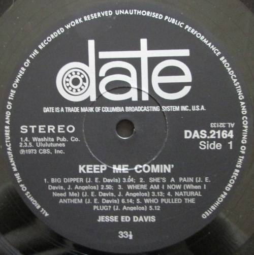JESSE ED DAVIS - KEEP ME COMIN (LP/VINYL)