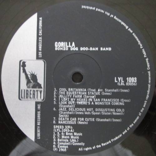 BONZO DOG DOO/DAH BAND - GORILLA (LP/VINYL)