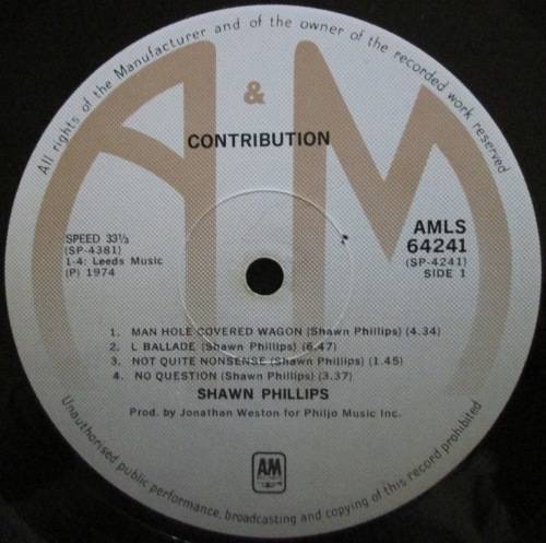 SHAWN PHILLIPS - CONTRIBUTION (LP/VINYL)