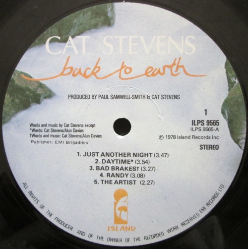 CAT STEVENS - BACK TO EARTH (LP/VINYL)