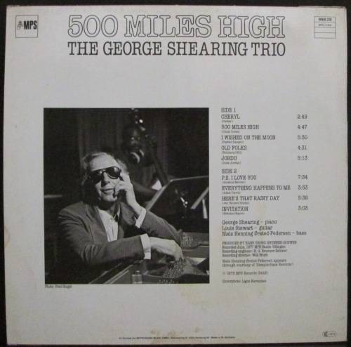 THE GEORGE SHEARING TRIO - 500 MILES HIGH (LP/VINYL)