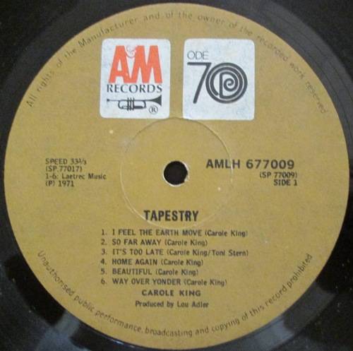 CAROLE KING - TAPESTRY  (LP/VINYL)
