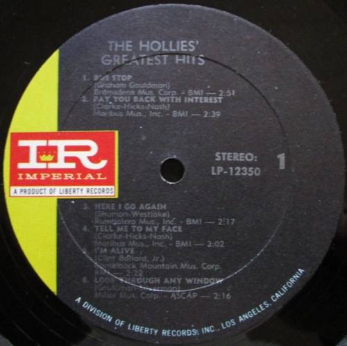 THE HOLLIES - THE HOLLIES GREATEST HITS  (LP/VINYL)