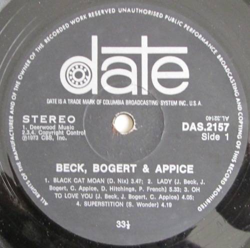 JEFF BECK / TIM BOGERT / CARMINE APPICE - BECK BOGERT & APPICE  (LP/VINYL)