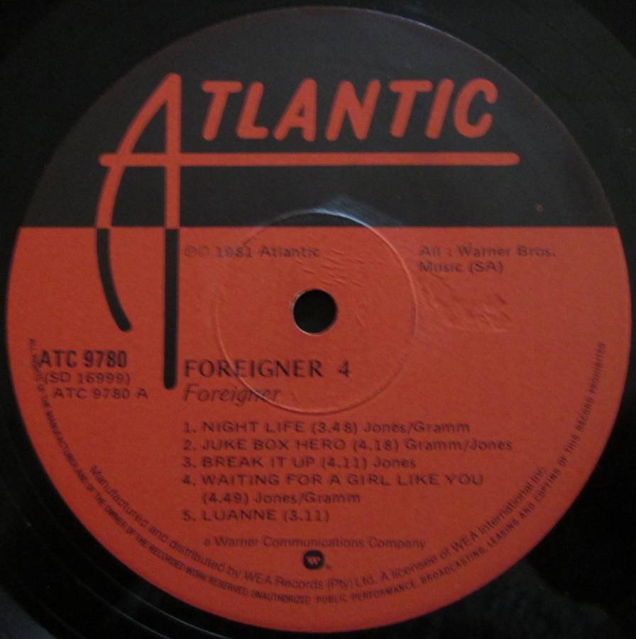 FOREIGNER - FOUR  (LP/VINYL)