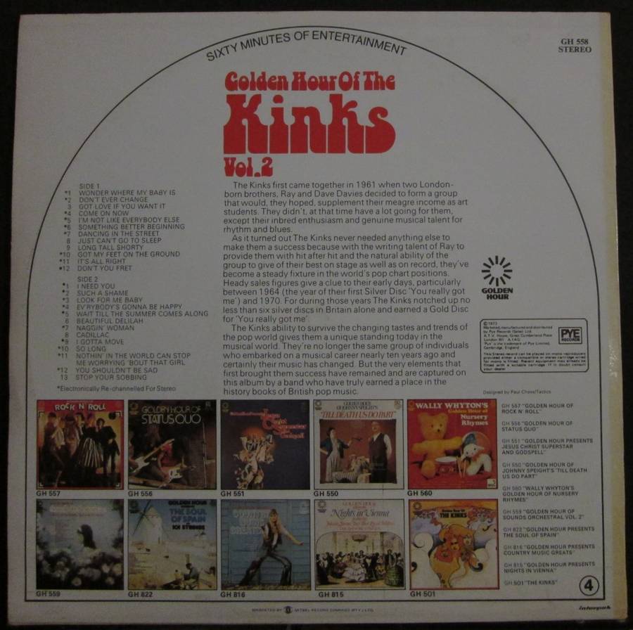 THE KINKS - GOLDEN HOUR OF THE KINKS VOL. 2  (LP/VINYL)