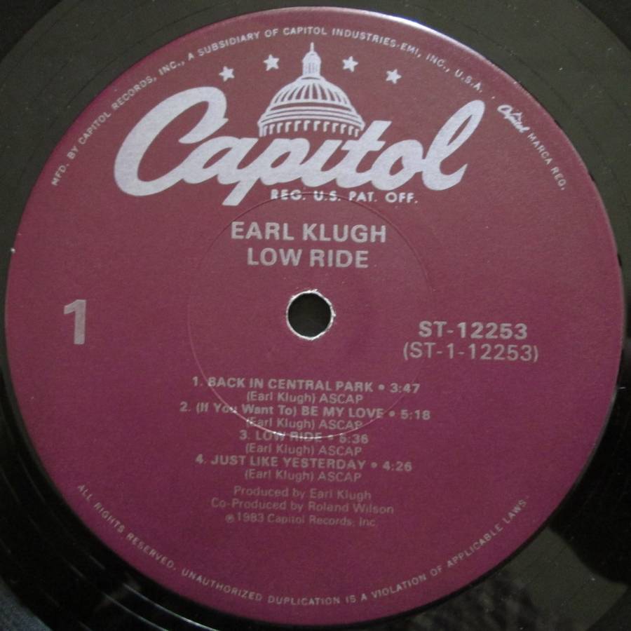 EARL KLUGH - LOW RIDE  (LP/VINYL)