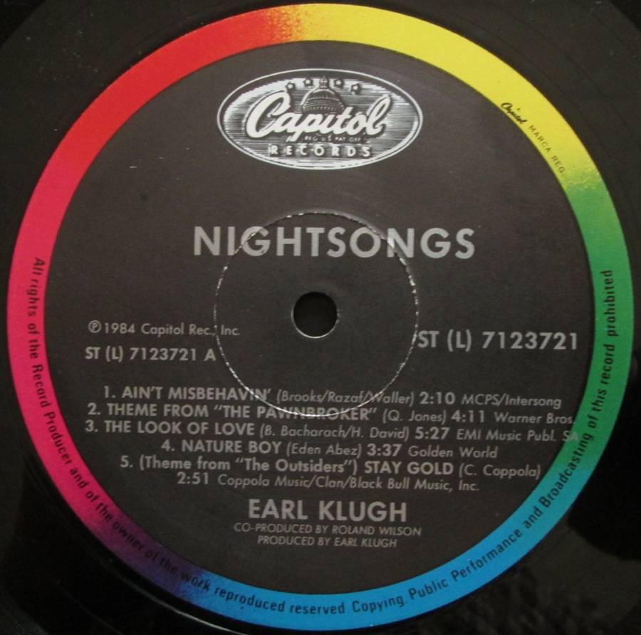 EARL KLUGH - NIGHTSONGS (MORE LATE NIGHT GUITAR) (LP/VINYL)