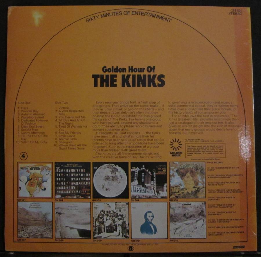 THE KINKS - GOLDEN HOUR OF THE KINKS (LP/VINYL)