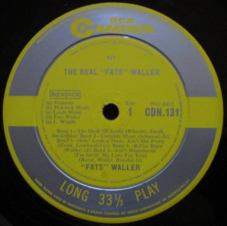 FATS WALLER - THE REAL FATS WALLER (LP/VINYL)