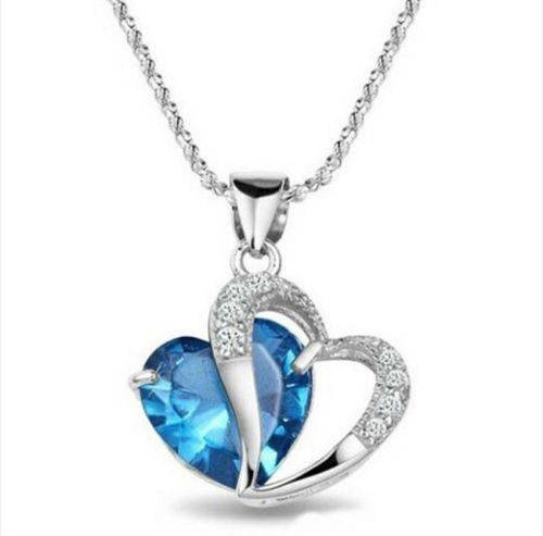 Heart Crystal Rhinestone Exquisite Charminng With Chain Necklace Pendant