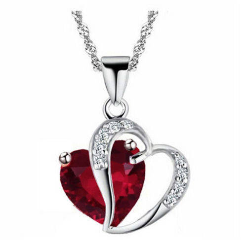 Heart Crystal Rhinestone Exquisite Charminng With Chain Necklace Pendant