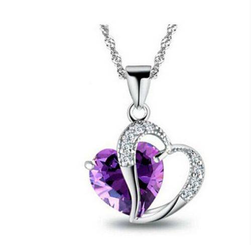 Heart Crystal Rhinestone Exquisite Charminng With Chain Necklace Pendant