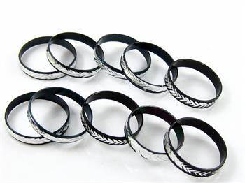 20pcs Black and White Aluminum Alloy Rings Wholesale