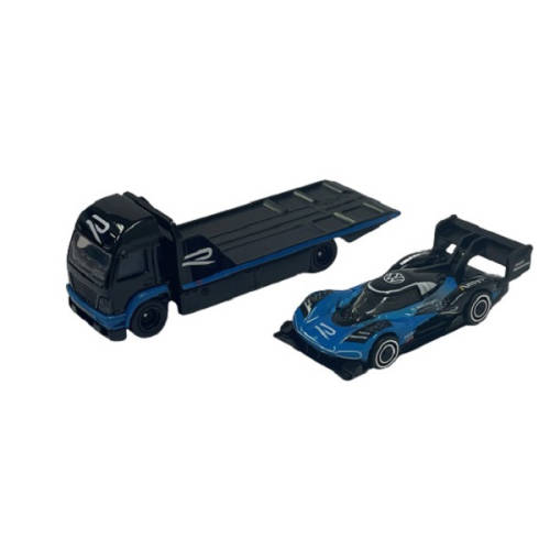 HOT WHEELS PREMIUM TEAM TRANSPORTER VOLKSWAGEN ID-R ON AERO LIFT TRUCK