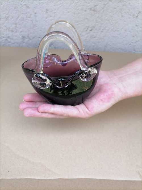MARANO GLASS PURPLE PURSE AMAZING CONDITION
