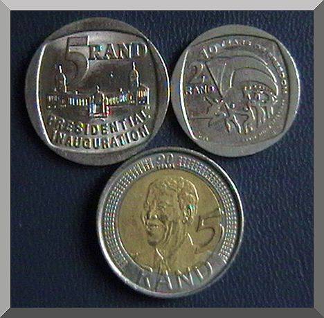 SET OF 3 COINS-1994 PRESIDENTIAL INAUGURATION +10YRS OF FREEDOM + MADIBA 90TH BIRTHDAY COINS