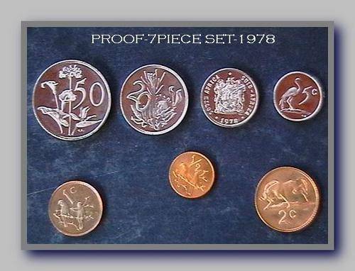 PROOF- 1978 RSA 7PIECE COIN SET-FROM 1/2c to 50c-GREAT COLLECTION