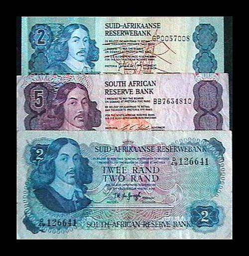 RSA SET OF 3 NOTES-GPC DE KOCK=R2/ CL STALS = R5/ TW DE JONGH = R2-VERY FINE CONDITION