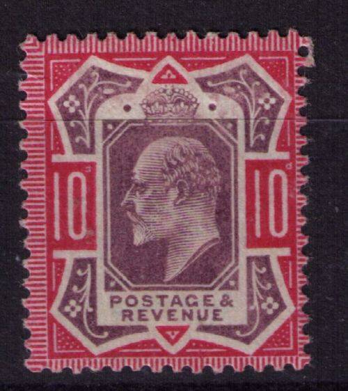 Great Britain 1911 KEVII 10d dull purple and scarlet fine mint