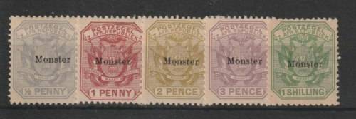 Transvaal 1895 Wagon with Pole set of 5 specimen overprinted MONSTER very fine