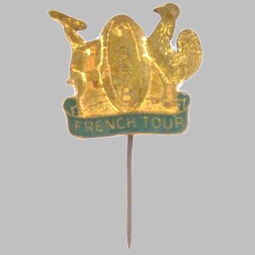 1958 French Rugby Tour of S.A. - Lapel Pin.