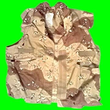 Cover - Paset Vest - Desert Camouflage Pattern - Made by Protective Apparel Corporation in America.