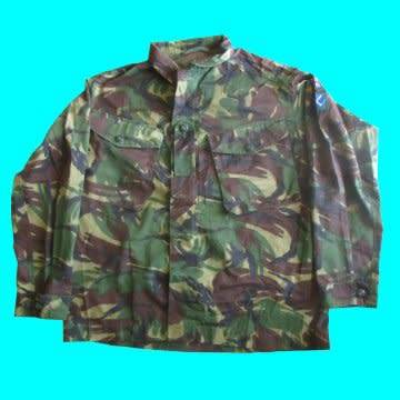 British Camo With Scottish Highlanders And Union Jack Insignia On Left Arm.