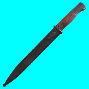 Mauser Bayonet With Wooden Handle - Metal Scabbard With Matching Numbers - See Photos.
