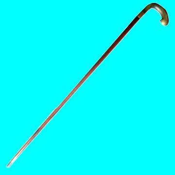 Antique walking stick made out of wood with a whitish wooden handle