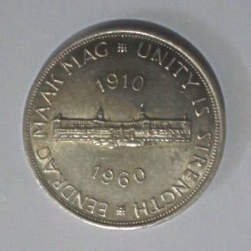 South Africa One Crown (5 Shilling) Silver Coin - Very Very Good Condition