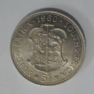 South Africa One Crown (5 Shilling) Silver Coin - Very Very Good Condition