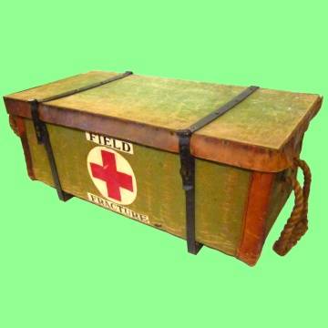 Antique Red Cross Field Medical Trunk - probably Boer War or First World War.