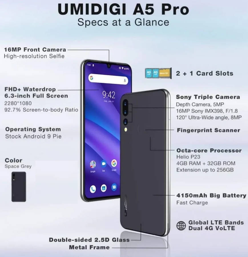 REDUCED!! UMIDIGI A5 PRO! TRIPLE CAMERA VALUE KING! BRAND NEW! FLAGSHIP LEVEL BUILD CLASS! LAST UNIT