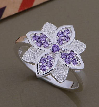 Pretty Impressive Hm. Purple Amethyst Set in 925 Sterling Silver Imported Filled Ring(Size 7)