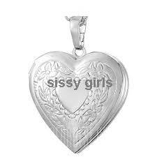 Sparkling Heart Shape Locket with 925 Sterling Silver Imported Filled Neck Chain with 925 Marking
