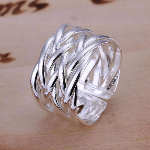 Gorgeous 925 Sterling Silver Woven Imported Filled Ring