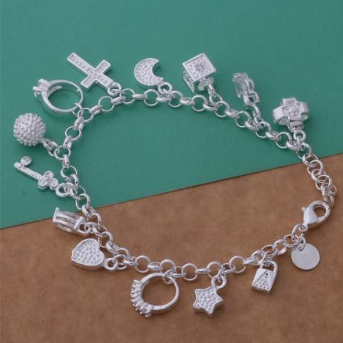 Adorable 925 Sterling Silver (with 925 Marking)Imported Filled Charm Bracelet