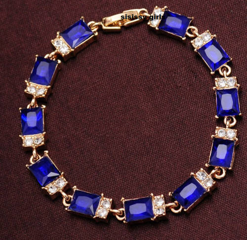 Glamorous Cr. Amethyst in 18ct Yellow Rolled Gold Tennis Bracelet