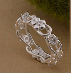 Amazing Cr. Diamonds Set in 925 Sterling Silver  Imported Crown Ring  Filled  Jewelry