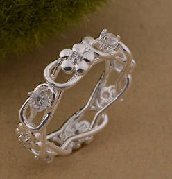 Amazing Cr. Diamonds Set in 925 Sterling Silver  Imported Crown Ring  Filled  Jewelry