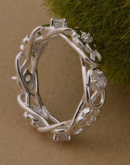 Amazing Cr. Diamonds Set in 925 Sterling Silver  Imported Crown Ring  Filled  Jewelry