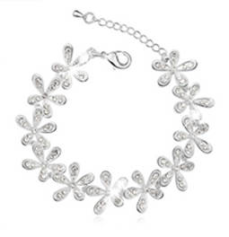 Charming Memorial Diamonds Set in 925 Sterling Silver Imported Filled Bracelet
