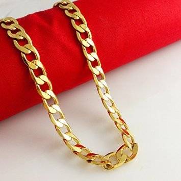SUPER-B 8mm 18CT  Yellow  Gold  Unisex  Imported  Filled  Neckless / Chain